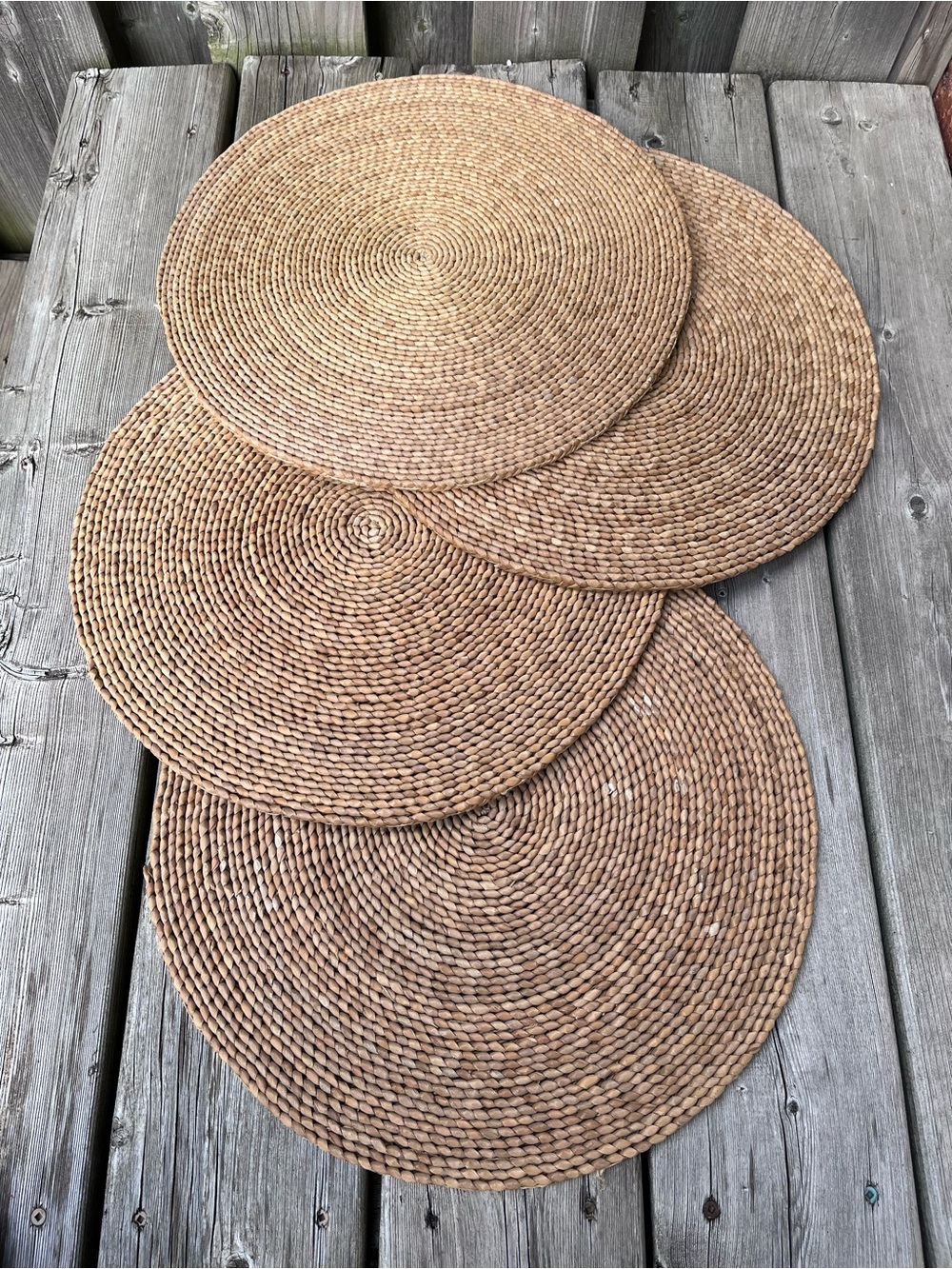 Woven Rattan 15” Placemats Set of 4 Like New